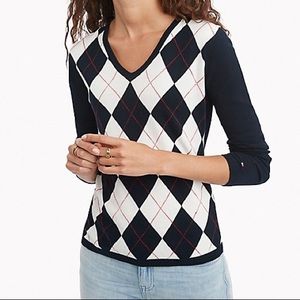 TOMMY HILFIGER argyle v-neck sweater